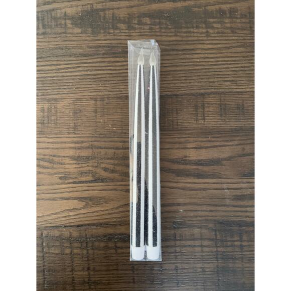 Set of 6 LED Black & White Striped Halloween Candles – Brand New - Picture 3 of 7